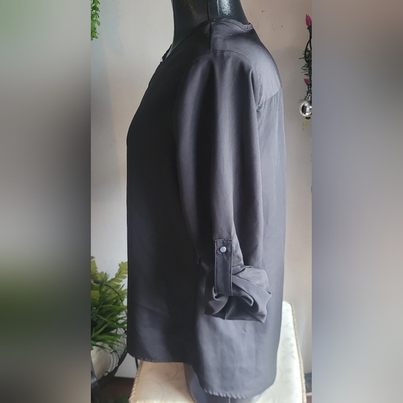 Larry Levine Black Long Sleeve Top M - Picture 5 of 7